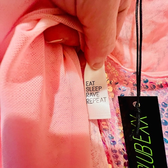 NWT Dolls Kill Club EXX Celestial Gaze Mini Dress in Pink Size Small - Picture 16 of 16